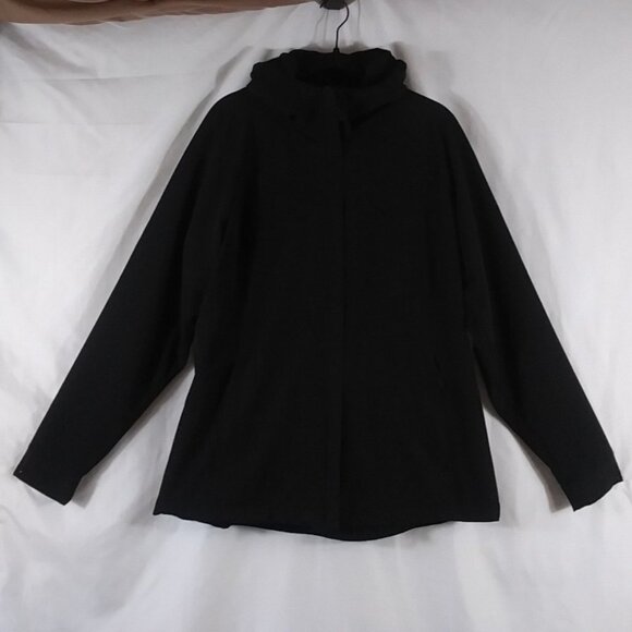 Kirkland Men's Black Hoodie Long Sleeve Zip Up Mock Turtle Neck Jacket Size L/G - Picture 1 of 9